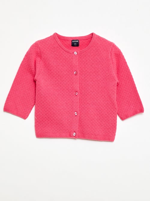 Gilet en point mousse uni - Kiabi