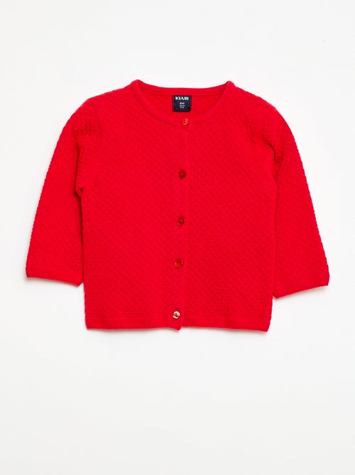 Gilet en point mousse uni - Kiabi