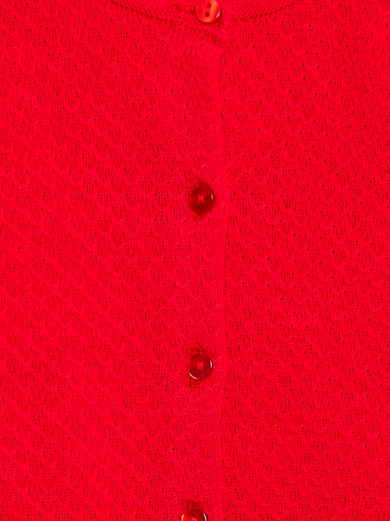 Gilet en point mousse uni Rouge - Kiabi