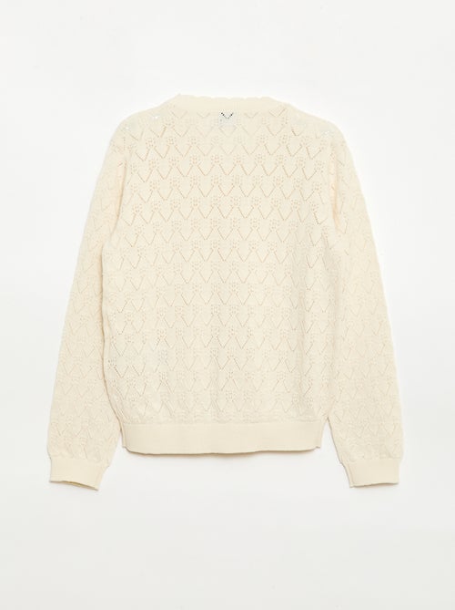 Gilet fantaisie en maille ajourée - Kiabi