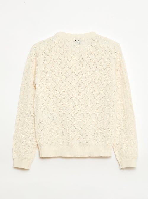 Gilet fantaisie en maille ajourée - Kiabi