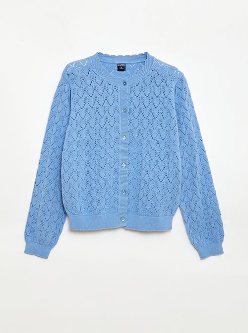 Gilet fantaisie en maille ajourée - Kiabi