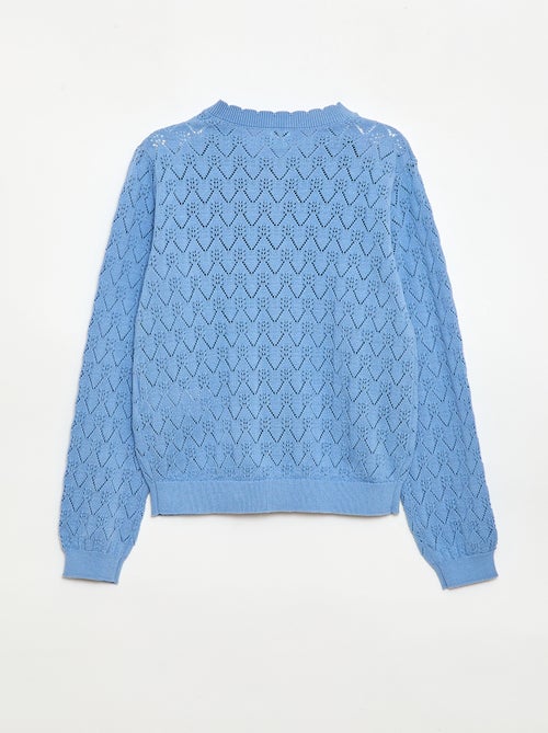 Gilet fantaisie en maille ajourée - Kiabi