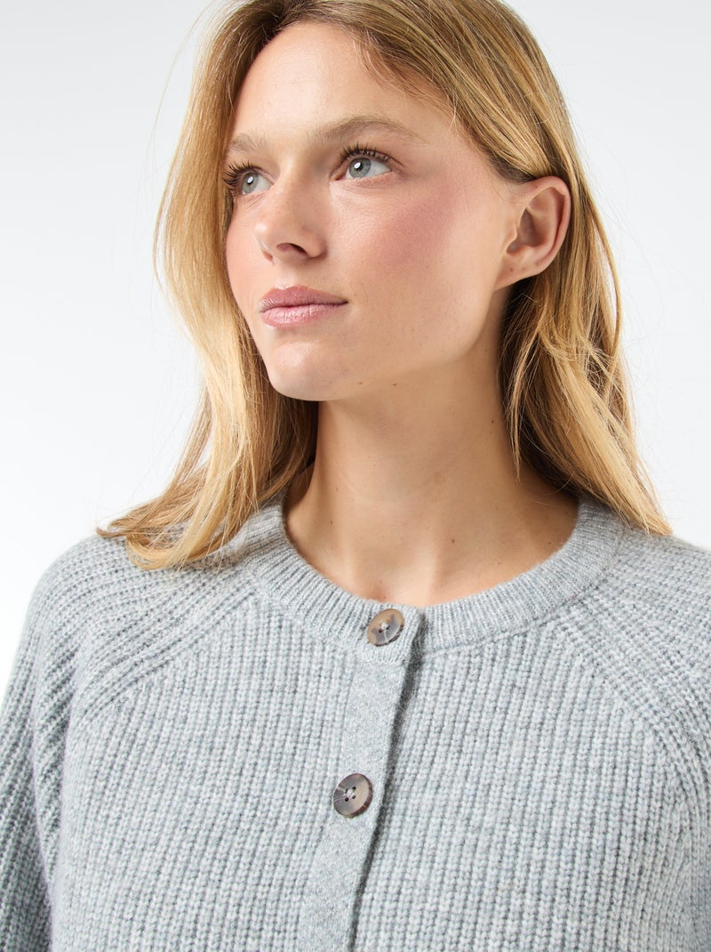 Gilet in maglia a punto grosso Grigio - Kiabi