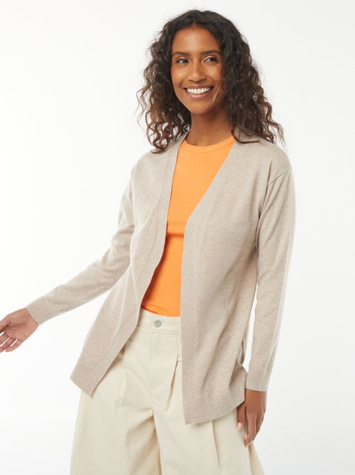 Gilet long en maille fine - Kiabi