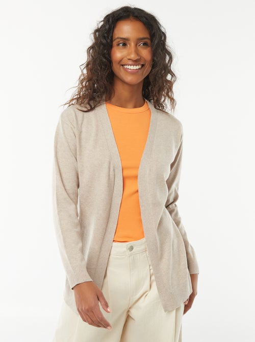 Gilet long en maille fine - Kiabi