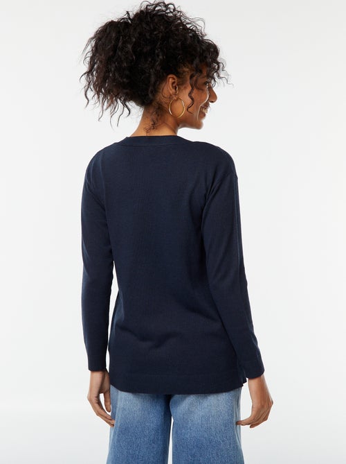 Gilet long en maille fine - Kiabi