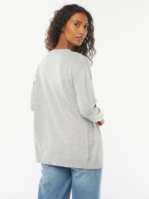 Gilet long en maille fine - Kiabi