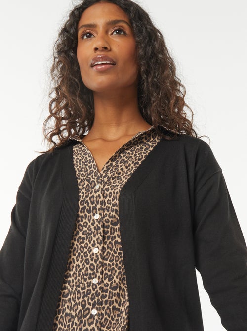 Gilet long en maille fine - Kiabi