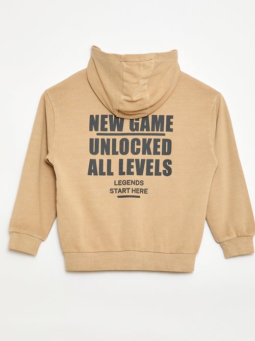 Gilet loose à capuche dos animé en coton - Kiabi