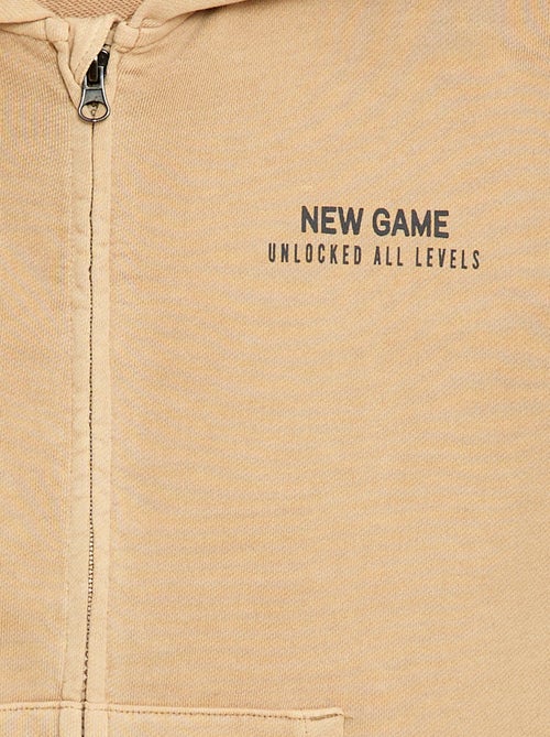 Gilet loose à capuche dos animé en coton - Kiabi