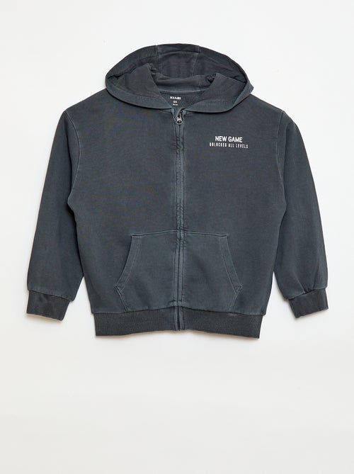 Gilet loose à capuche dos animé en coton - Kiabi