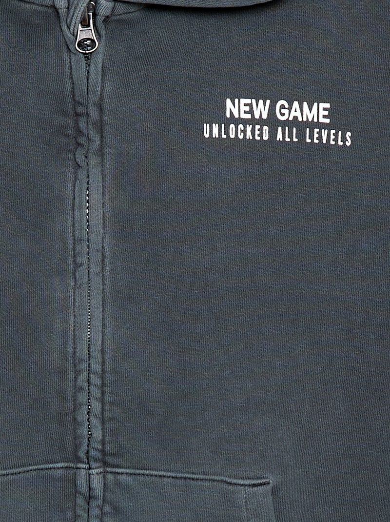 Gilet loose à capuche dos animé en coton Noir - Kiabi