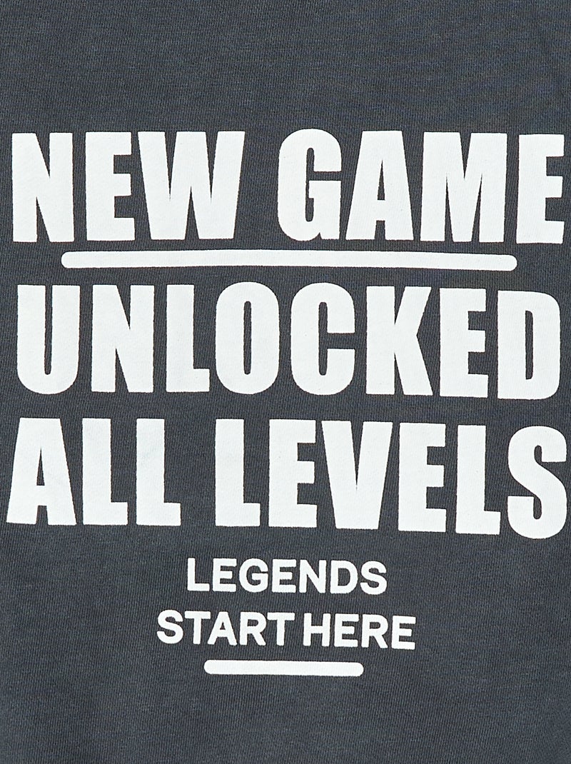 Gilet loose à capuche dos animé en coton Noir - Kiabi