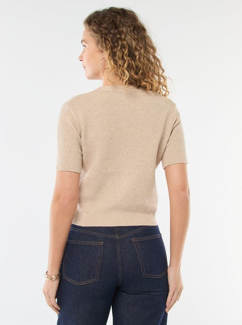 Gilet manches courtes à boutons fantaisies - Kiabi