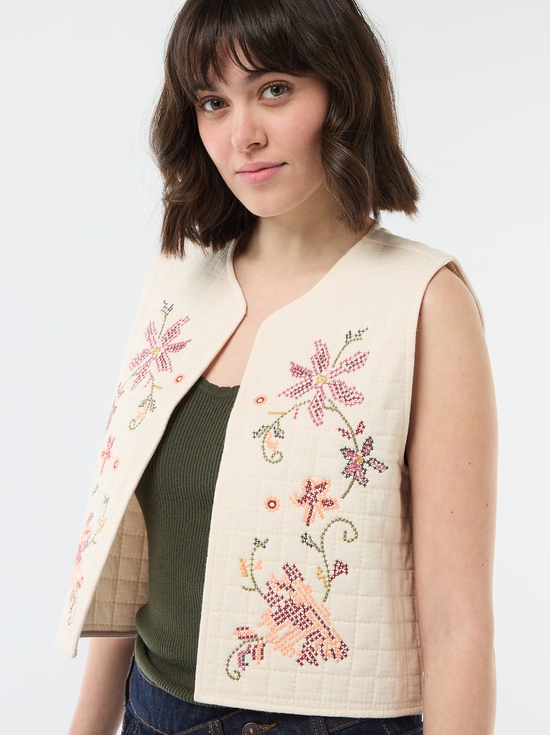 Gilet matelassé sans manches Beige - Kiabi