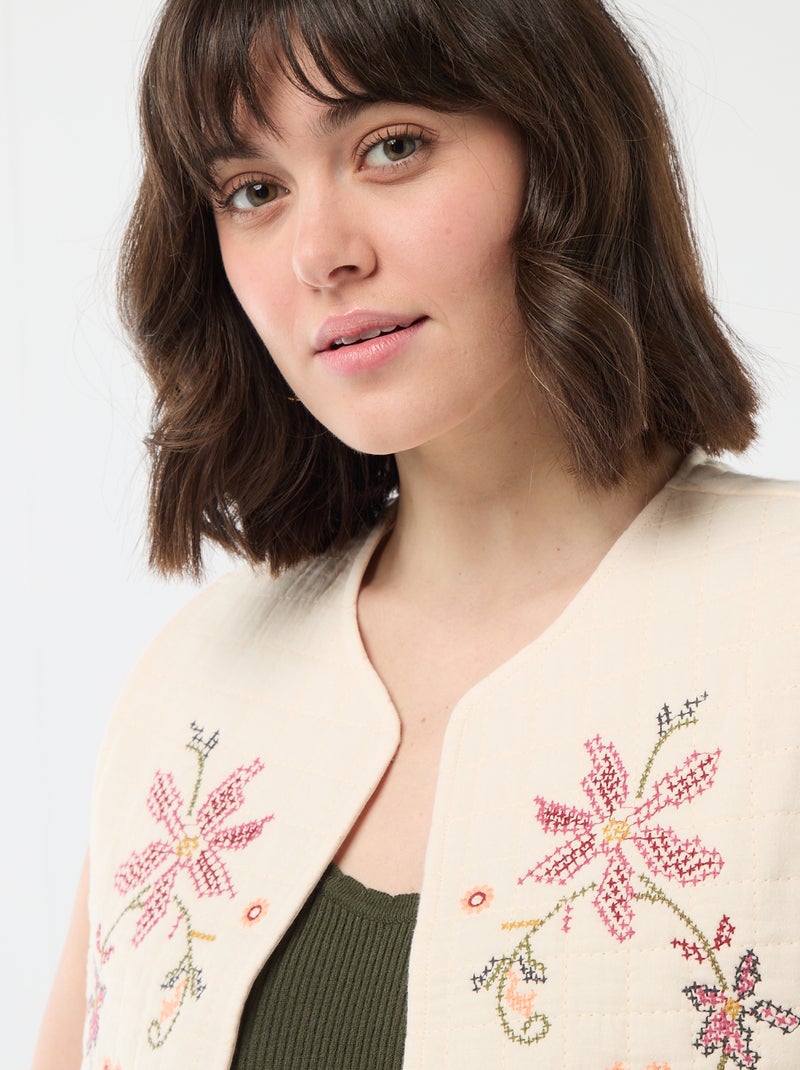 Gilet matelassé sans manches Beige - Kiabi