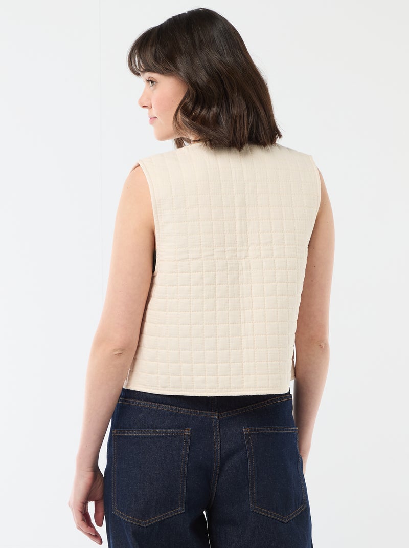 Gilet matelassé sans manches Beige - Kiabi