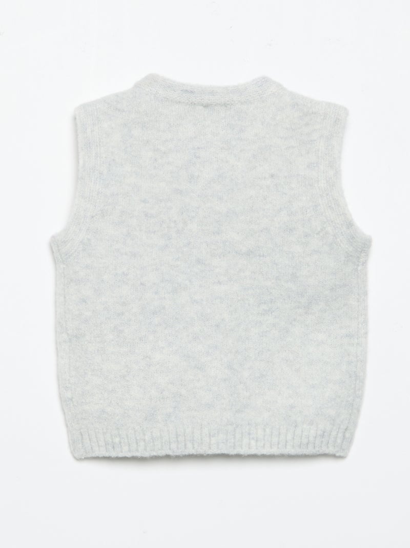 Gilet sans manches avec poches brodées Gris - Kiabi
