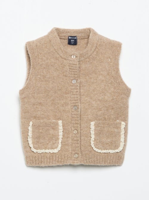 Gilet sans manches avec poches brodées - Kiabi