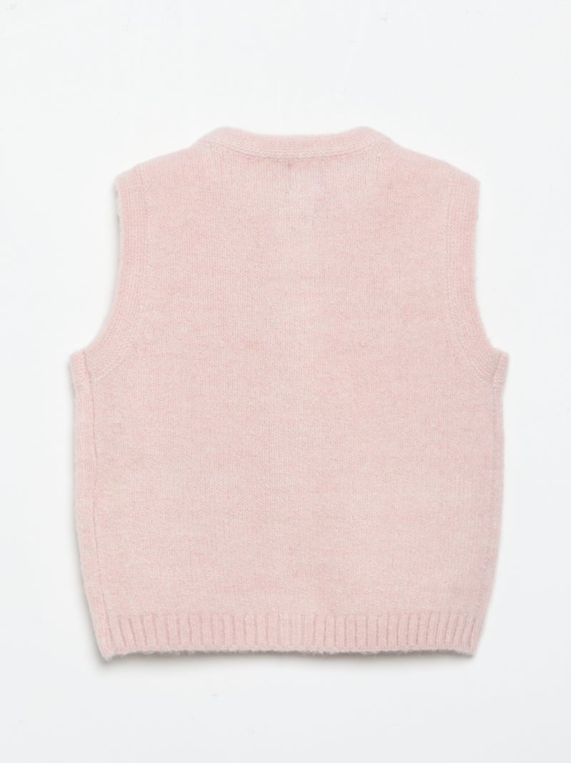 Gilet sans manches avec poches brodées Rose - Kiabi