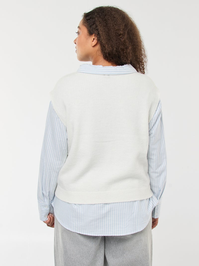 Gilet sans manches boutonné Beige - Kiabi