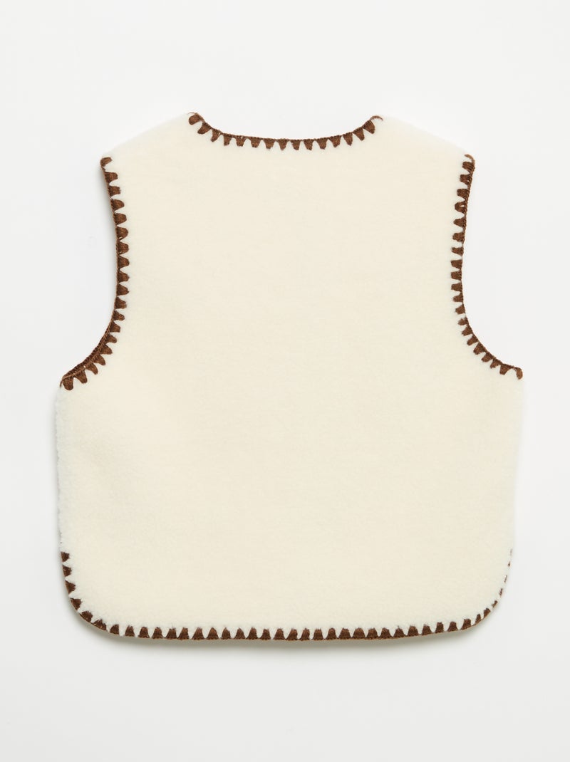 Gilet sans manches effet moutonné Beige - Kiabi