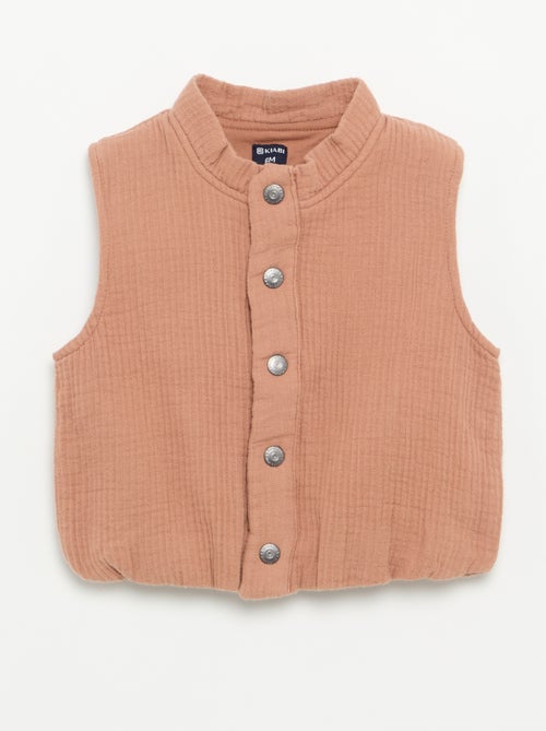 Gilet sans manches en double gaze de coton - Kiabi