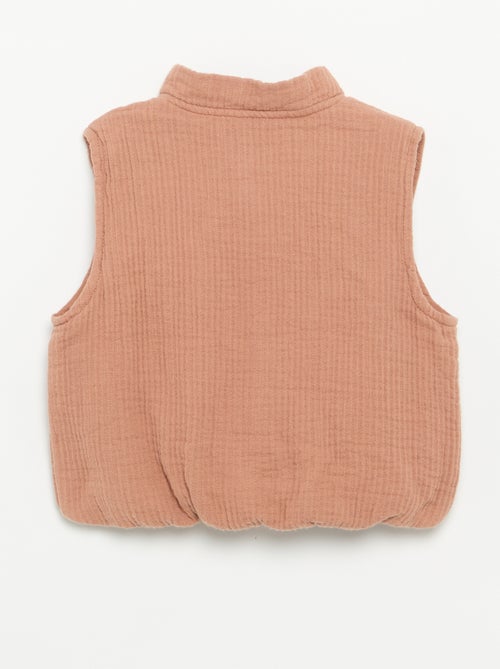 Gilet sans manches en double gaze de coton - Kiabi