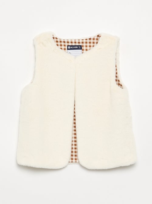 Gilet sans manches en fausse fourrure - Kiabi