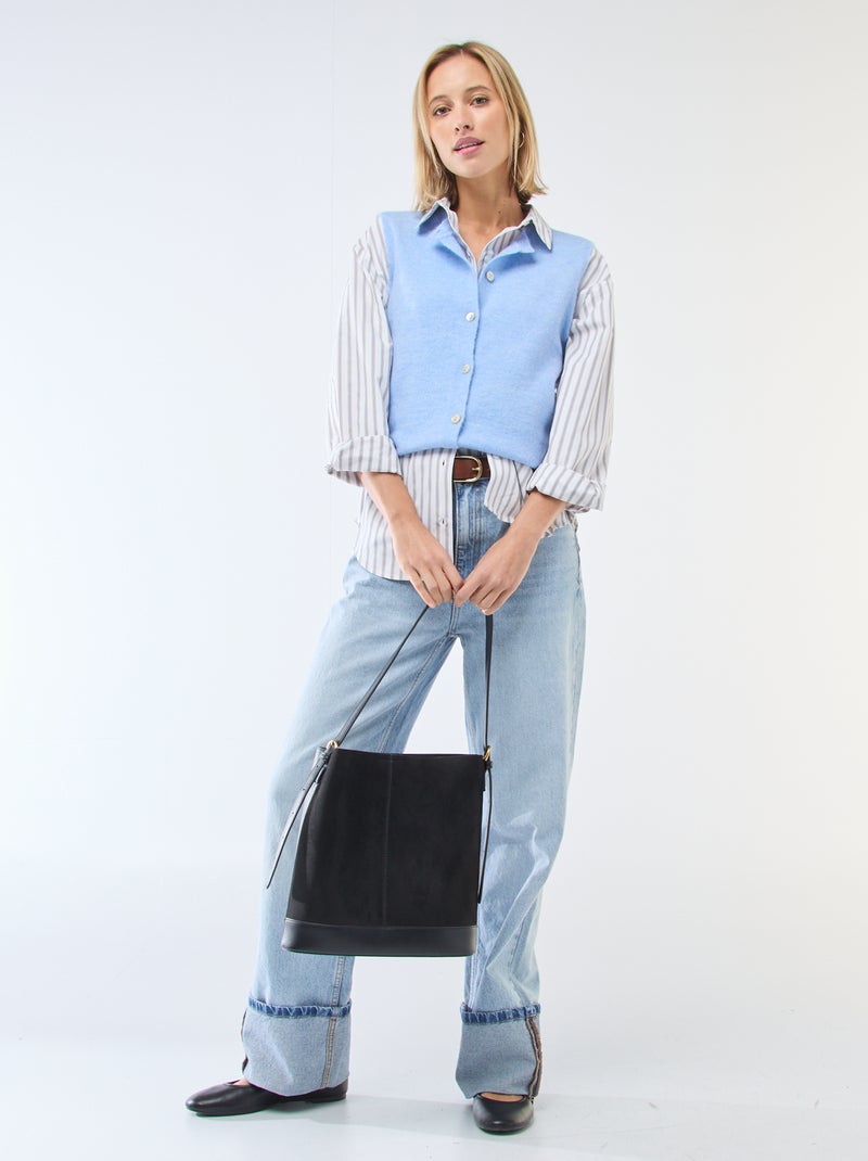 Gilet sans manches uni Bleu - Kiabi