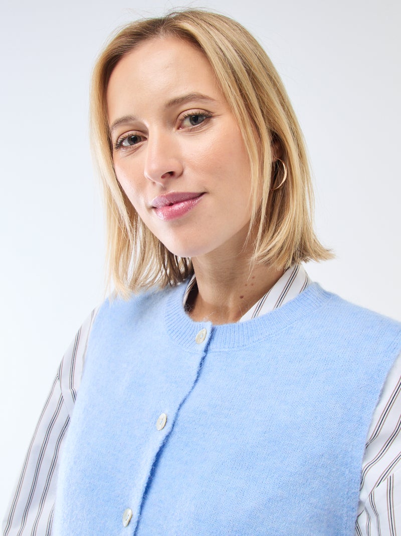 Gilet sans manches uni Bleu - Kiabi