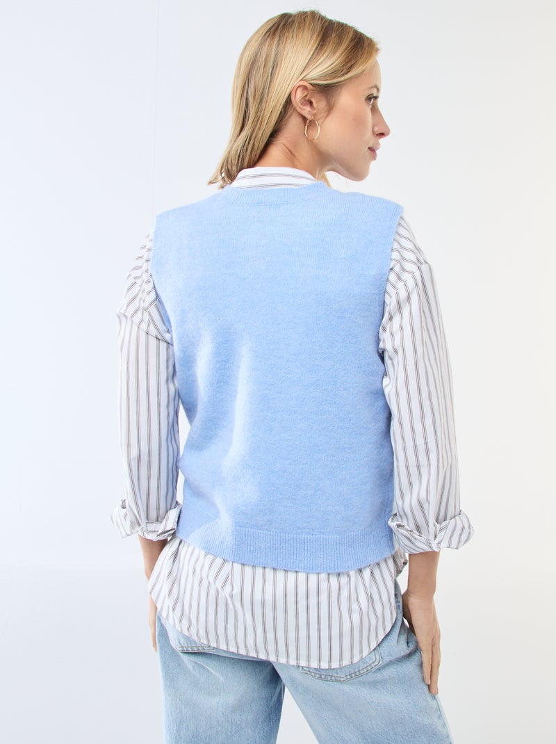 Gilet sans manches uni Bleu - Kiabi