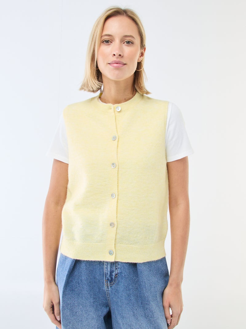 Gilet sans manches uni Jaune - Kiabi