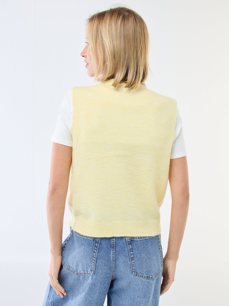 Gilet sans manches uni Jaune - Kiabi