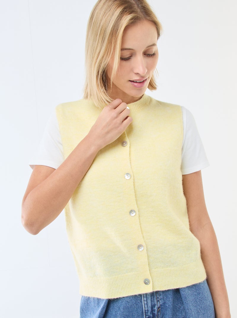Gilet sans manches uni Jaune - Kiabi