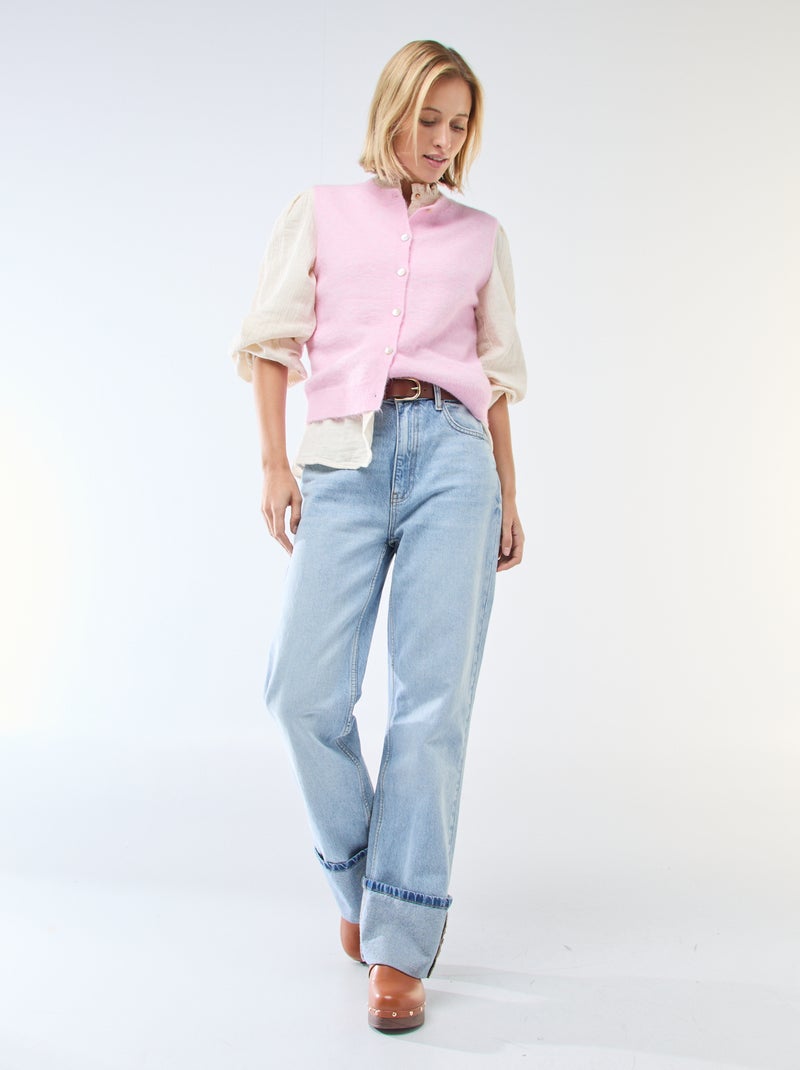 Gilet sans manches uni Rose - Kiabi