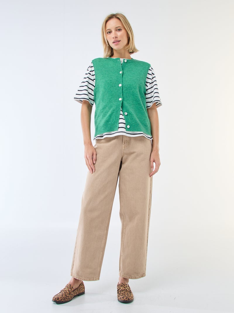 Gilet sans manches uni Vert - Kiabi