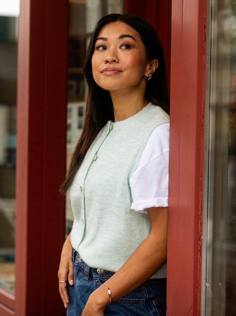 Gilet sans manches uni Vert - Kiabi