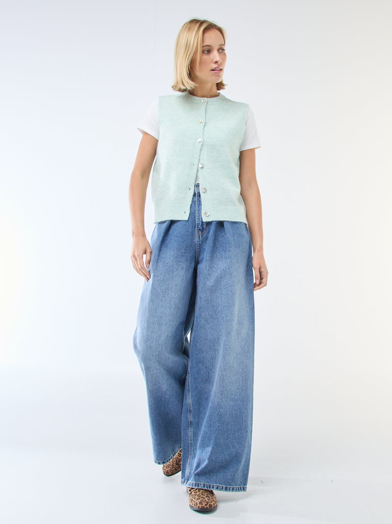 Gilet sans manches uni Vert - Kiabi