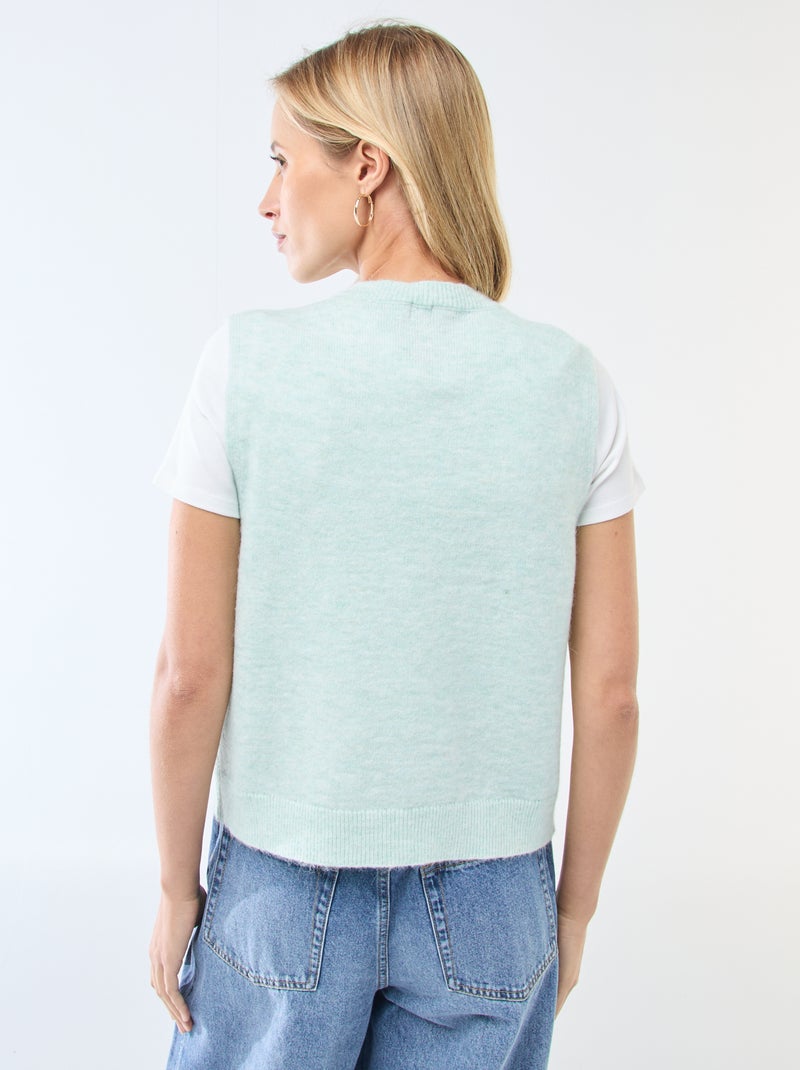 Gilet sans manches uni Vert - Kiabi