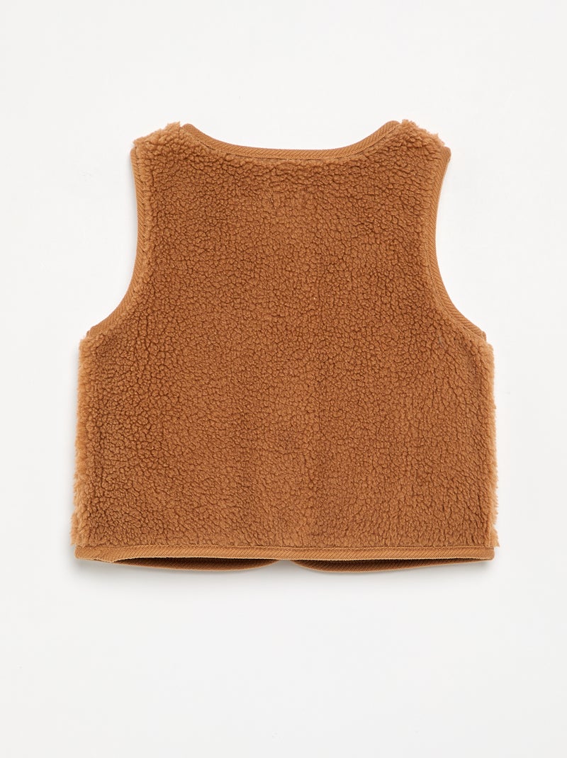 Gilet senza maniche effetto montone Beige - Kiabi