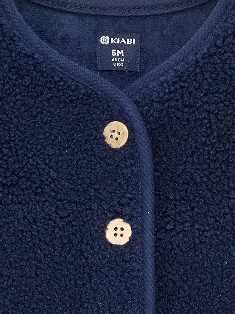 Gilet senza maniche effetto montone Nero - Kiabi