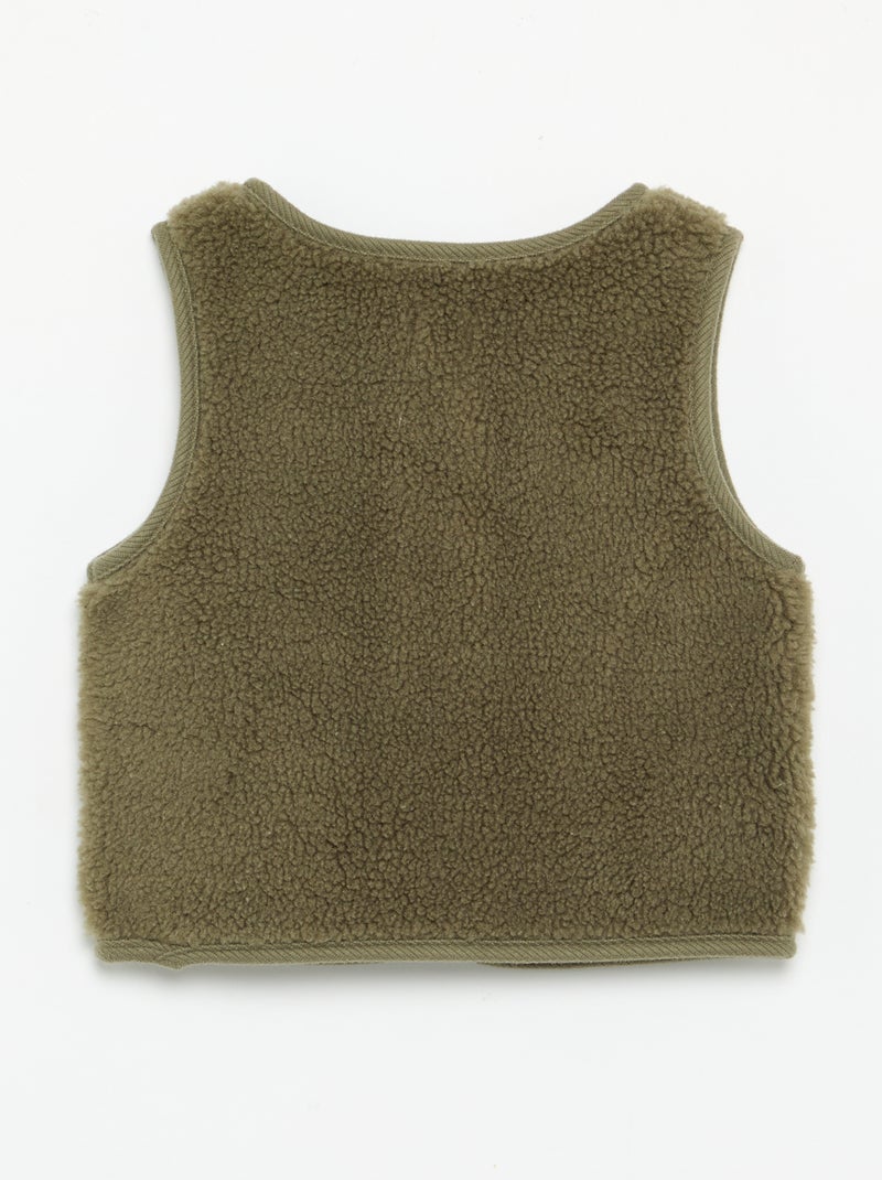 Gilet senza maniche effetto montone Verde - Kiabi