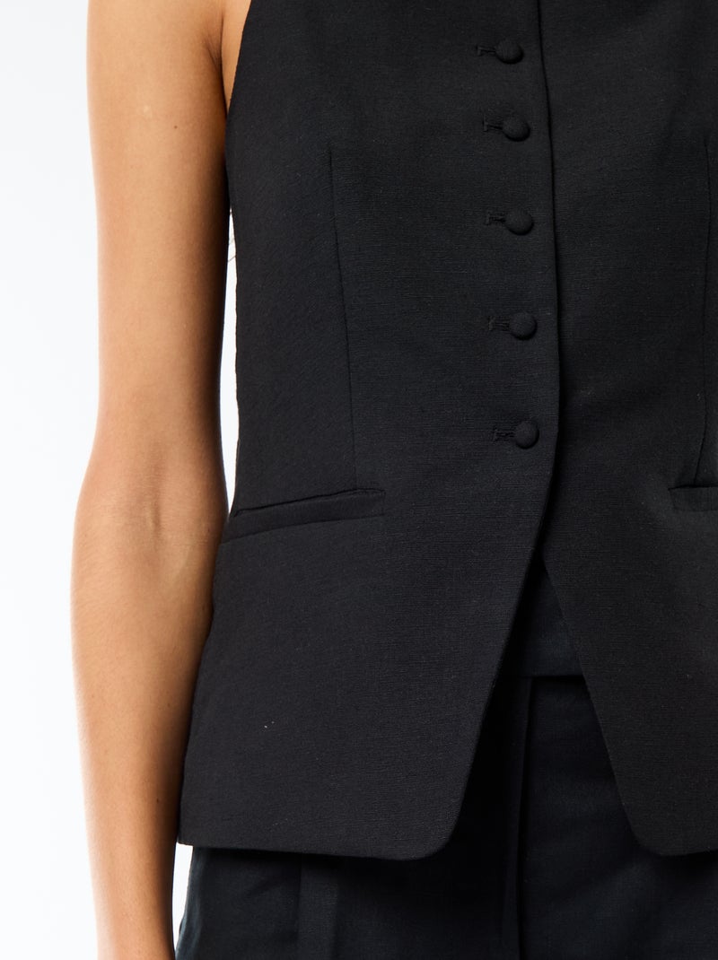 Gilet smanicato con bretelle Nero - Kiabi