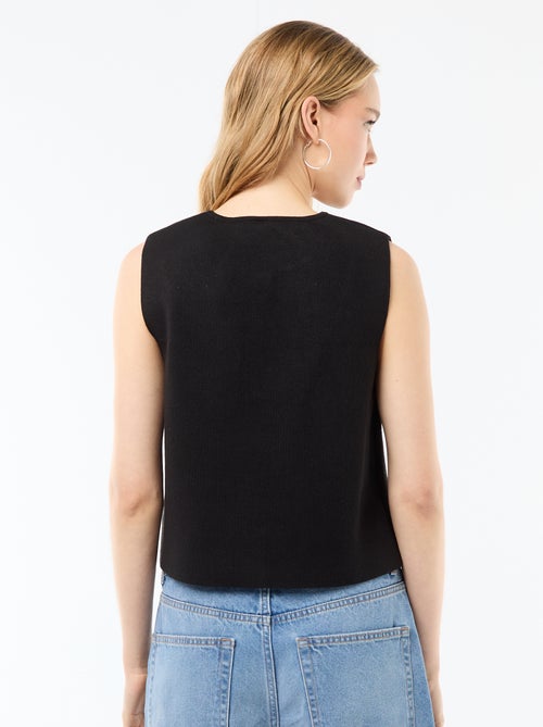 Gilet smanicato con collo rotondo - Kiabi