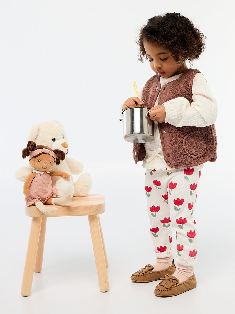 Gilet smanicato effetto montone Marrone - Kiabi