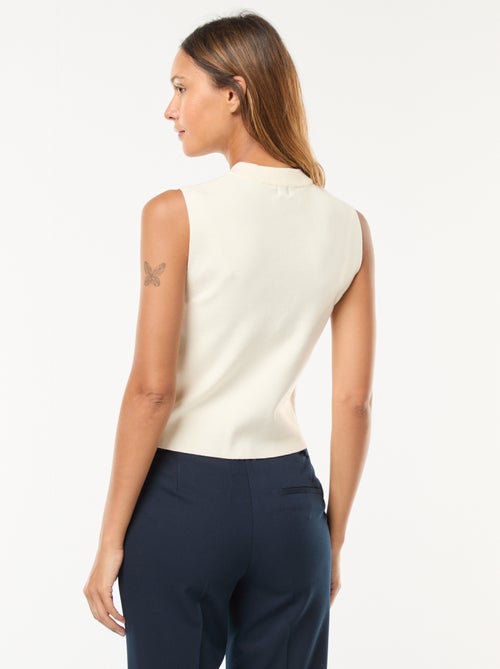 Gilet smanicato in maglia ottoman - Kiabi Gilet smanicato in maglia ottoman - Kiabi