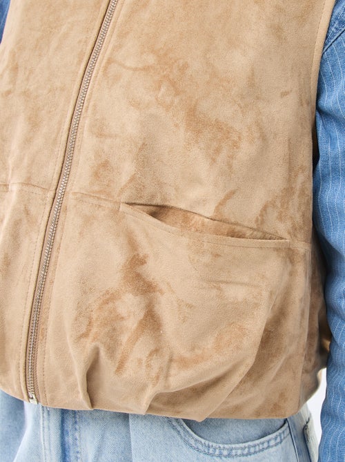Gilet smanicato in suede - Kiabi