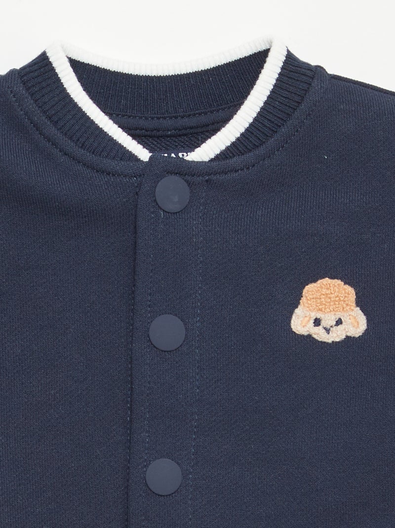 Gilet style campus américain Bleu - Kiabi